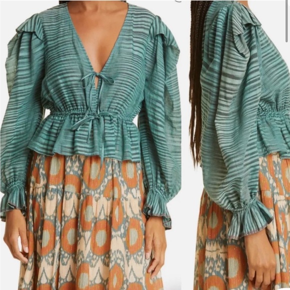 ULLA JOHNSON OPHELIA STRIPED BLOUSE - Picture 3 of 9